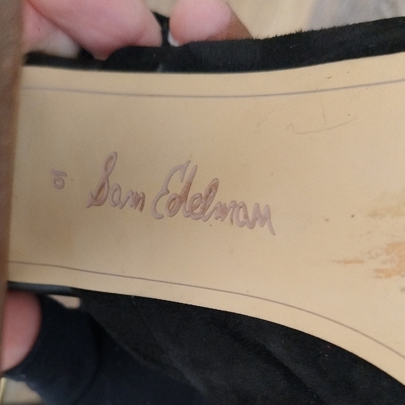 Sam Edelman Black Mules with Textured Bow and Block Heel - Picture 2 of 9